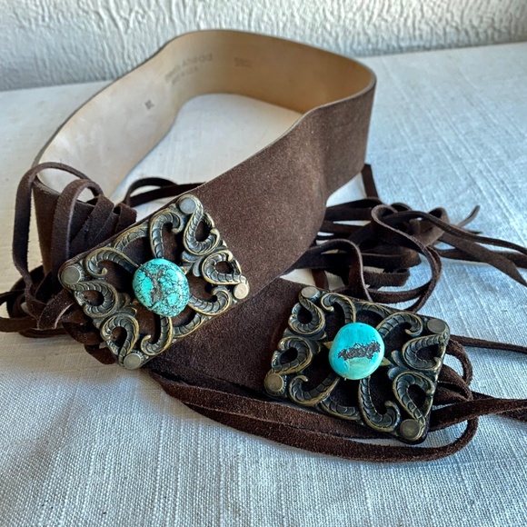 Vintage Streets Ahead suede and turquoise belt Size M/L - Picture 10 of 10